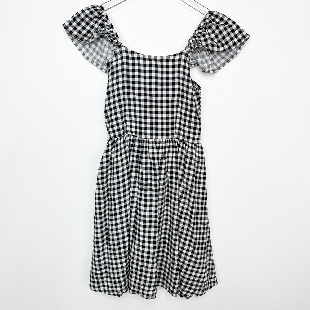 Nordstrom Little Girls Black and White Checkered Dress 8/10